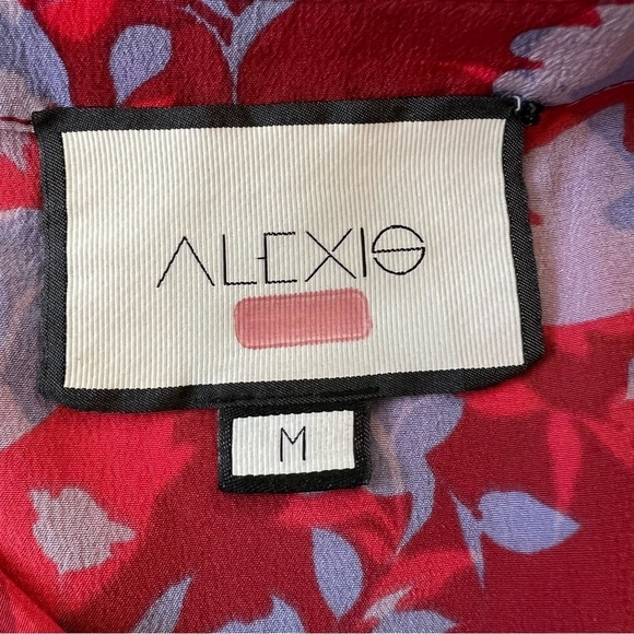 Alexis 100% Silk Floral Danijela Ruffled Blouse Top SZ Medium - Picture 11 of 14